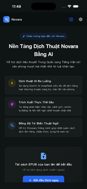 Novara - Dịch truyện bằng AI Screenshot 0