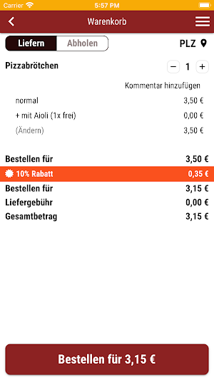 Schnellimbiss Wangen Screenshot 1