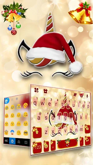 Christmas Unicorn Keyboard Theme Screenshot 2