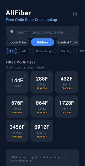 Fiber Optic Color Code Lookup Screenshot 1