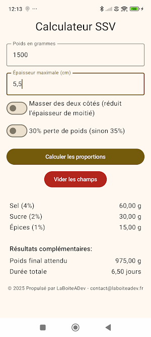 SSV Calculator Screenshot 1