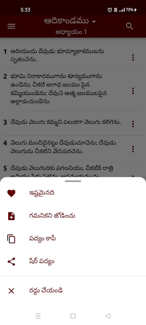 Telugu Bible Offline Screenshot 1