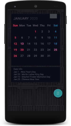 US Holidays Calendar Screenshot 3
