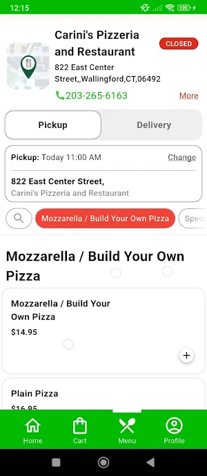 Carini's Pizzeria Screenshot 2