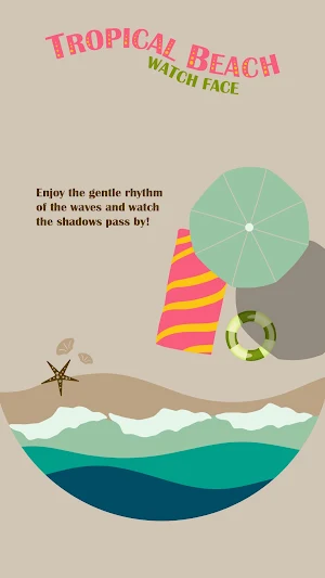 Tropical Beach Watch Face Screenshot 3