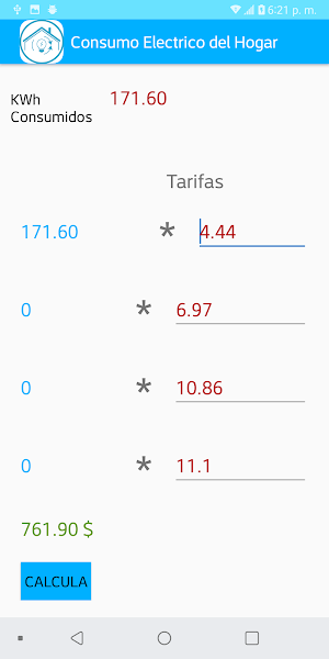 Consumo Eléctrico del Hogar Screenshot 3
