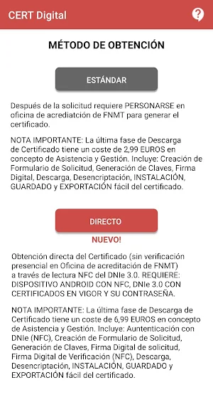 Certificado digital directo con DNI o verificación Screenshot 1