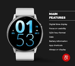 Blue Large Watch Face Screenshot 1
