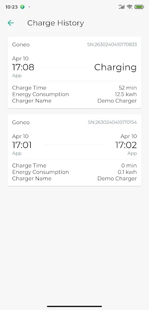 Goneo EV Charger Screenshot 2