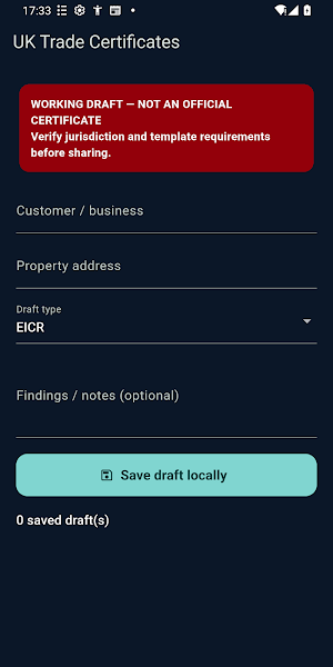 UK Trade Certificates Screenshot 0