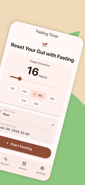 16h Fasting & Gut Health Log Screenshot 1