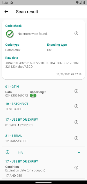 TQS Code Reader Screenshot 1