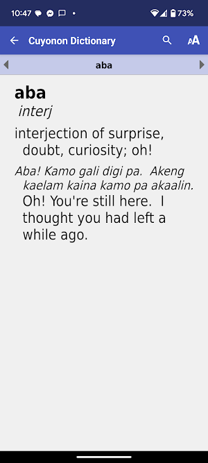 Cuyonon-English Dictionary Screenshot 1