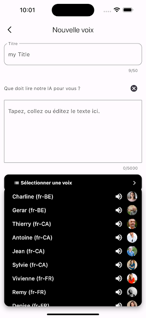 Convertir du texte en parole Screenshot 0