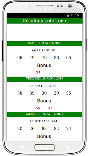 Résultats Loto Togo Screenshot 3