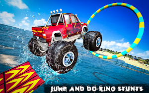 Water Surfing Monster Truck Car Stunts 2019 Screenshot 1