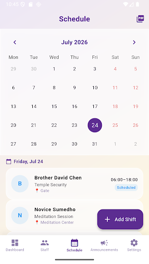 Temple Staff Ledger Screenshot 2