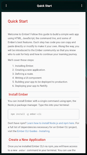 EmberJS Web Framework Screenshot 2