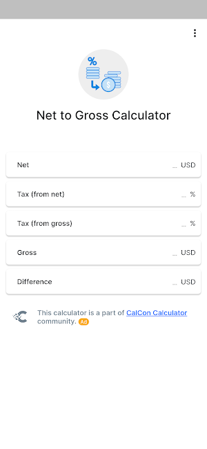 Net to Gross Calculator Screenshot 0