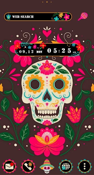 Flamboyant Skulls Theme +HOME Screenshot 1