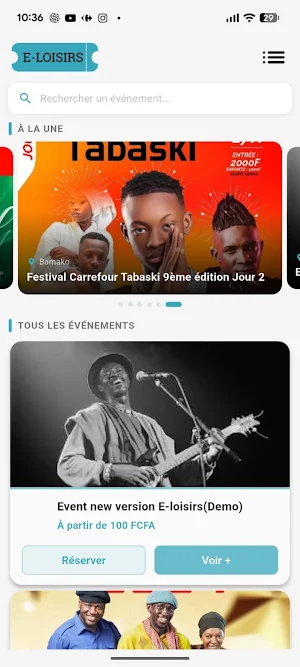 E-loisirs – Tickets Mali Screenshot 0