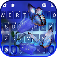 Blue Butterflies Keyboard Background