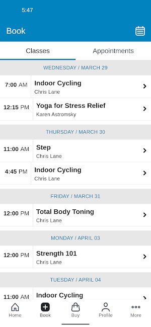 USBC Fitness Center Screenshot 1
