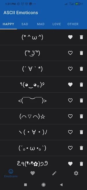 ASCII Emoticons Screenshot 0