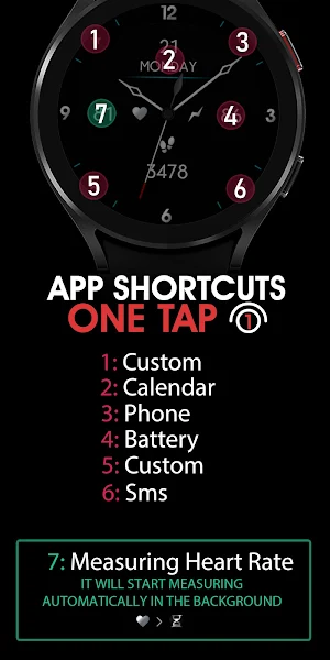 Minimal Black v9 Watch Face Screenshot 3
