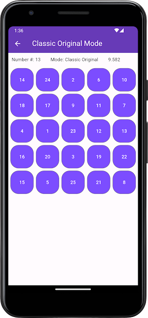 Schulte Table Screenshot 2