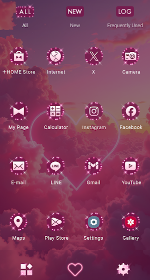 Romantic Neon Heart Theme Screenshot 2