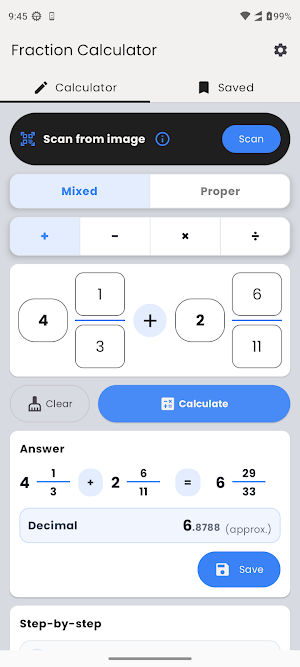 Fraction Calculator Math Screenshot 3