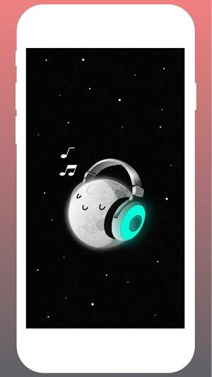 Black wallpaper moon and anim Screenshot 1
