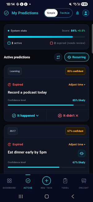 Calibra : Confidence Tracker Screenshot 1