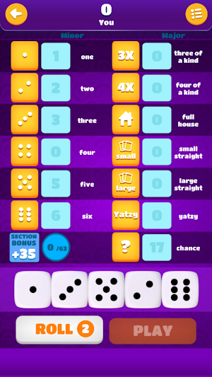 Yatzy Dice Game Challenge Screenshot 2