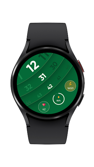 Green Curve Stylish Watch Face Screenshot 0