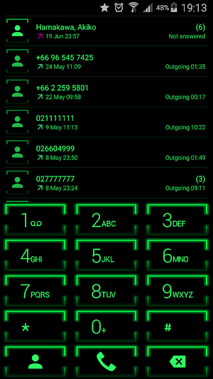 Theme for ExDialer Neon Green Screenshot 1