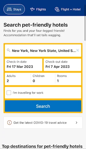 Pet Friendly Hotel Stays Screenshot 2