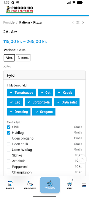 Pinocchio Pizza i Haderslev Screenshot 1