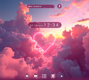 Romantic Neon Heart Theme Screenshot 0