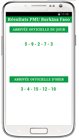 RESULTATS PMU Burkina Faso Screenshot 1