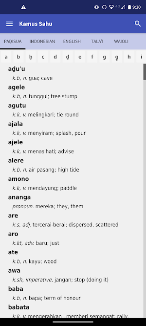 Sahu Dictionary Screenshot 1