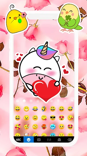 Pink Rose Romance Keyboard Background Screenshot 2
