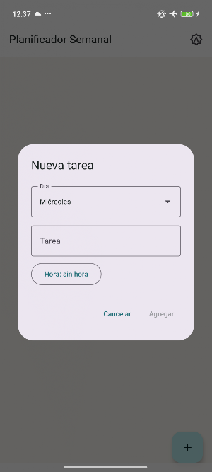 Planificador Semanal Screenshot 1