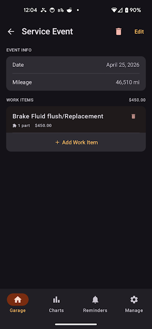 My Service Log Screenshot 2