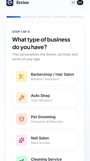 Ercivo — Booking & Scheduling. Screenshot 1