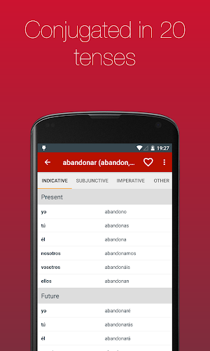 Spanish Verb Conjugator Screenshot 2