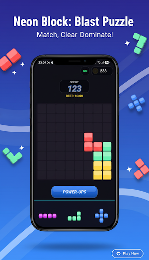 Neon Block: Blast Puzzle Screenshot 1