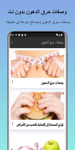 وصفات حرق الدهون بدون نت Screenshot 1