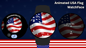 Animated USA Flag Analog WF Screenshot 2